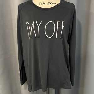 Rae Dunn Black Long Sleeve Graphic Sleep Top